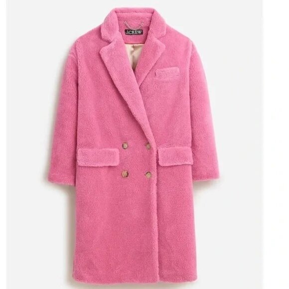 J. Crew Women's Relaxed Sherpa Blend Topcoat in Dusty Bloom - Sz S - NWT - Picture 12 of 12